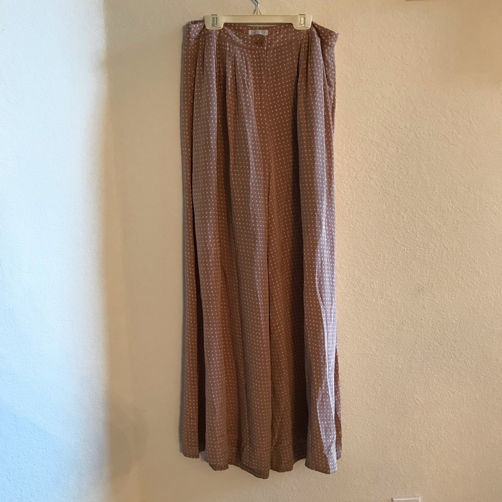 Leith Brown Polka Dot Wide Leg Pants